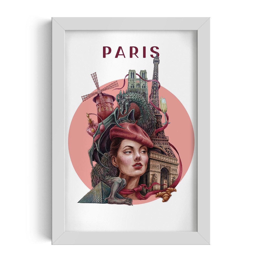 Fehér keret kép Párizs