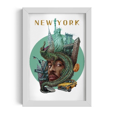 Fehér keret kép New York