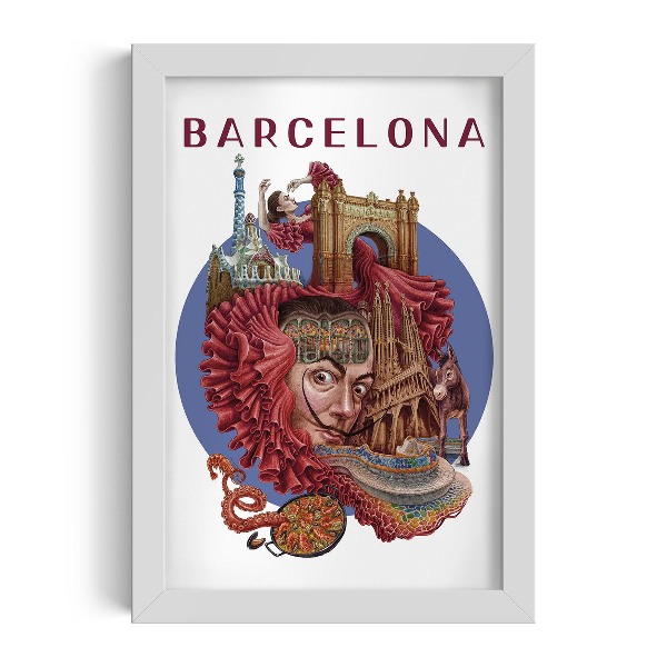 Fehér keret kép Barcelona