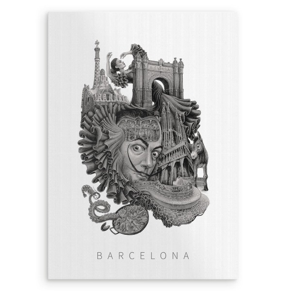 Kép Barcelona Fekete-fehér