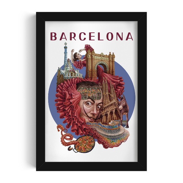 Fekete keretes kép Barcelona