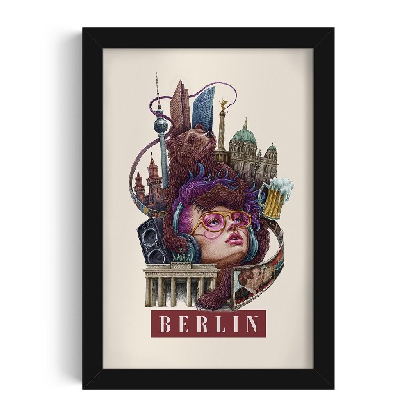 Fekete keretes kép Berlin szüreti kiadás
