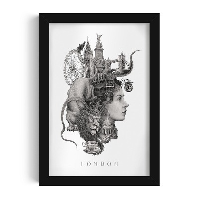 Fekete keretes kép London Fekete-fehér