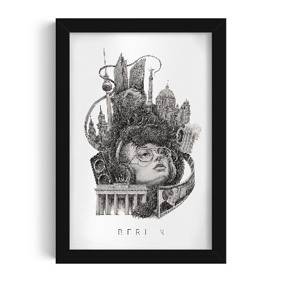 Fekete keretes kép Berlin Fekete-fehér