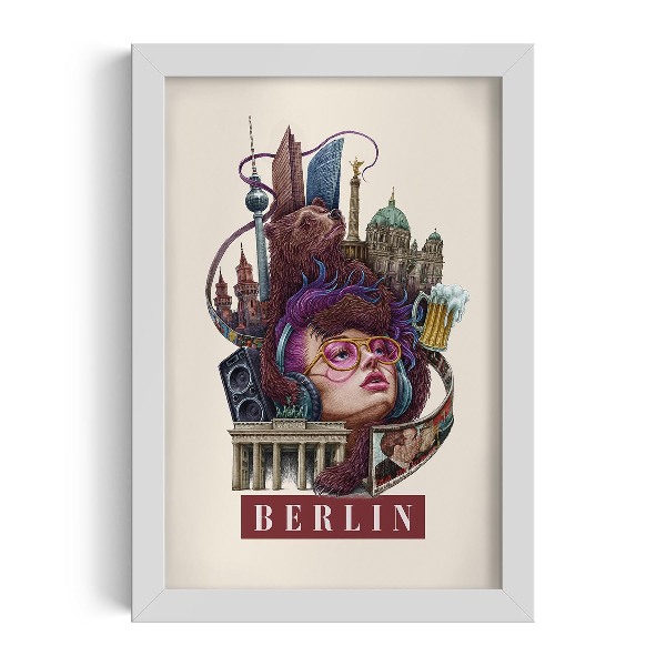 Fehér keret kép Berlin szüreti kiadás