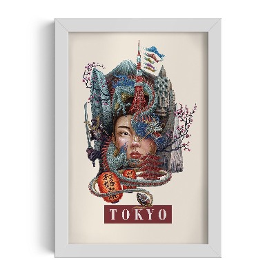 Fehér keret kép Tokió Vintage