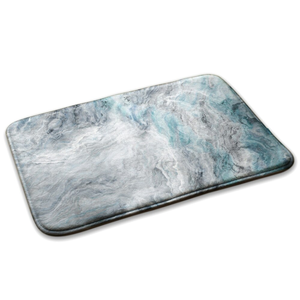 Konyhai szőnyeg Márványos minta a szürke és a kék árnyalataiban