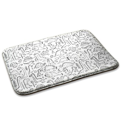 Gyerek szőnyeg Dinoszauruszok és növények rajzfilm stílusban