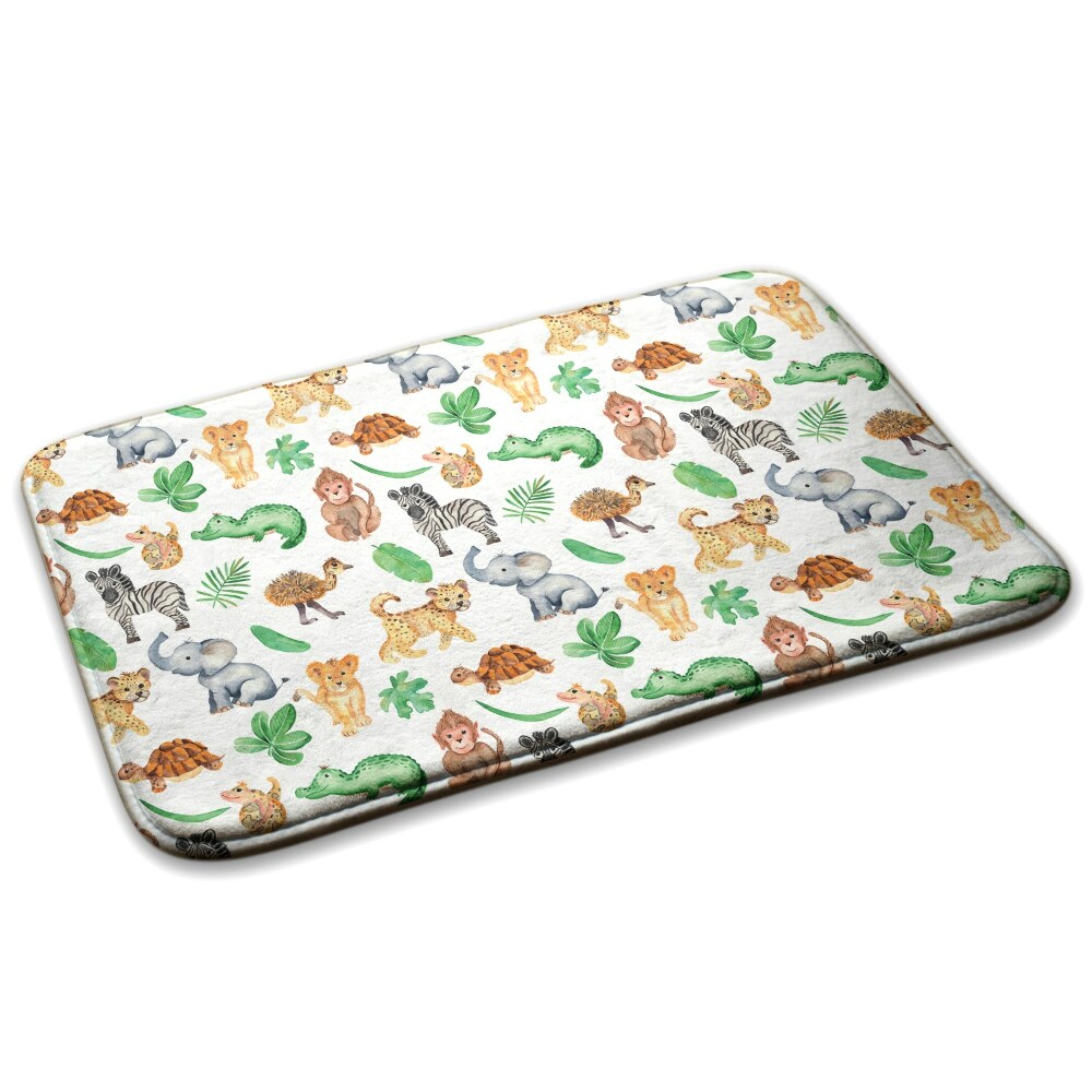 Konyhai szőnyeg Szafari állatok és trópusi levelek