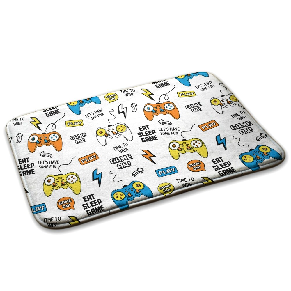 Konyhai szőnyeg Motívum játékvezérlőkkel és betűkkel