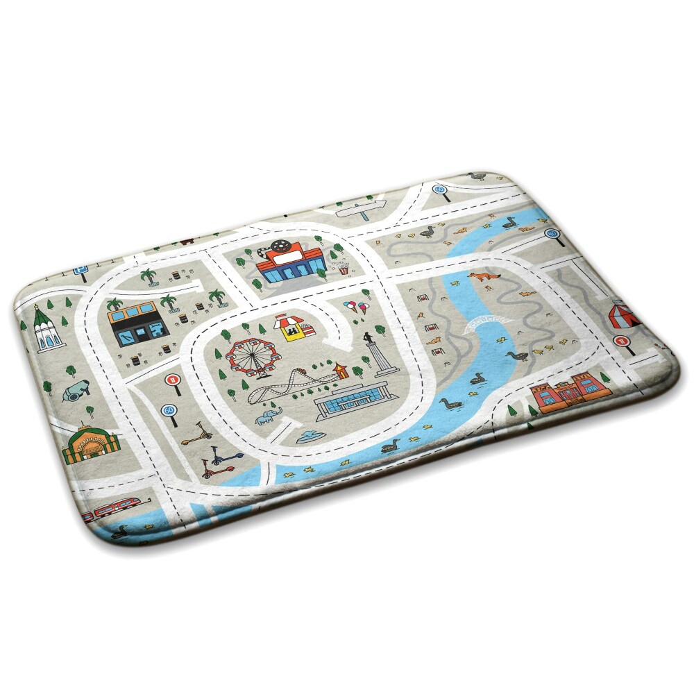 Szőnyeg Utcai városrajz folyóval