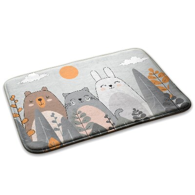 Szőnyeg Medve macska és nyúl az erdőben