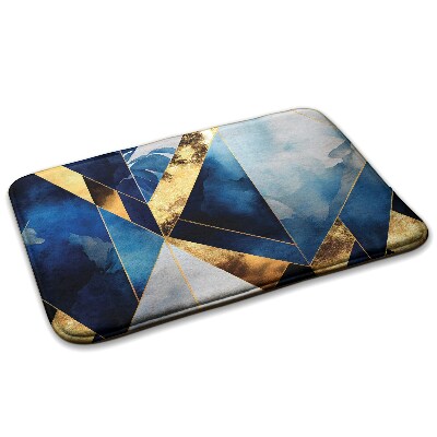 Konyhai szőnyeg Geometrikus minta kék és arany árnyalatokkal