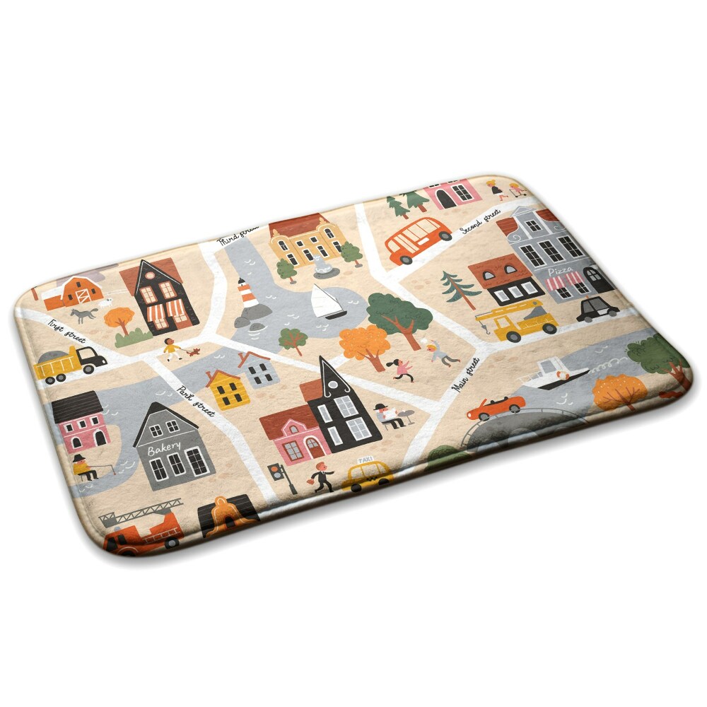 Konyhai szőnyeg Város utcákkal és épületekkel