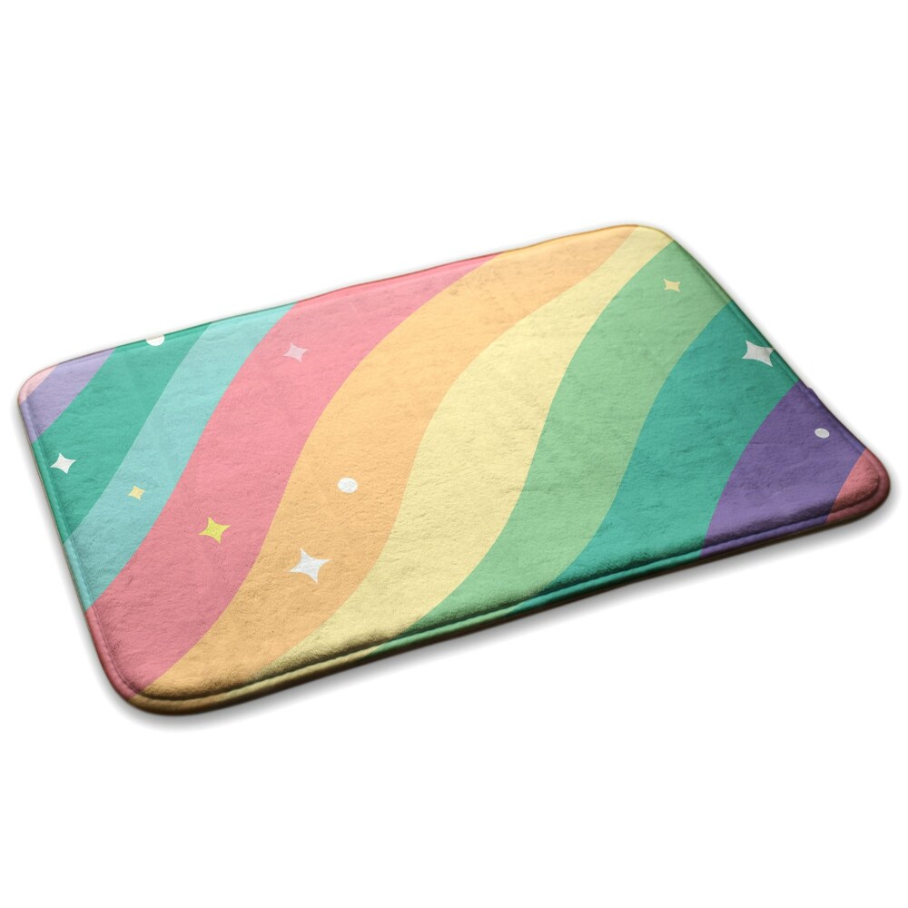 Konyhai szőnyeg Színes szivárványos hullámok