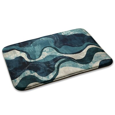 Gyerek szőnyeg Hullámos absztrakt vonalak a kék árnyalataiban