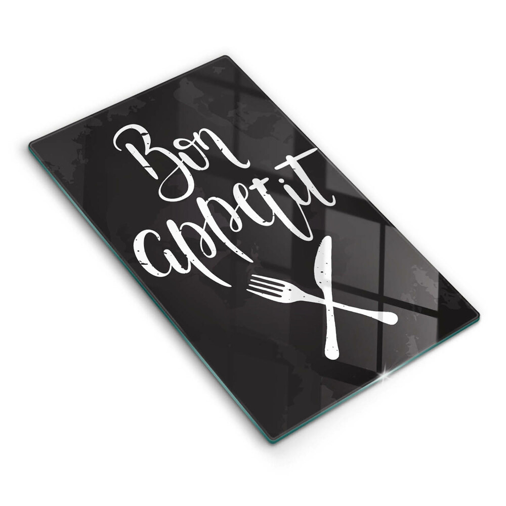 Üveg vágódeszka fényképpel Jó étvágyat felirat