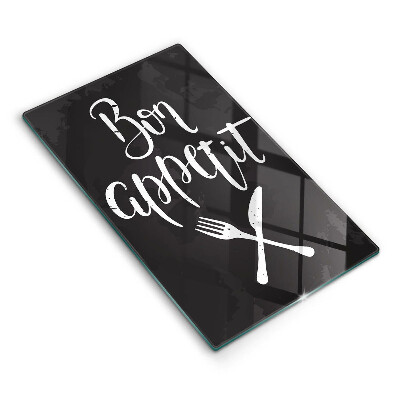 Üveg vágódeszka fényképpel Jó étvágyat felirat