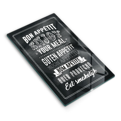 Üveg vágódeszka fényképpel Felirat a konyhába, mondat