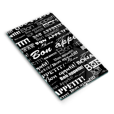 Üveg vágódeszka Konyha felirat Bon appetit