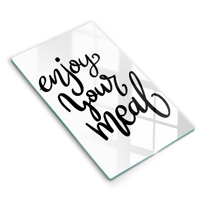 Üveg vágódeszka fényképpel Felirat Jó étvágyat