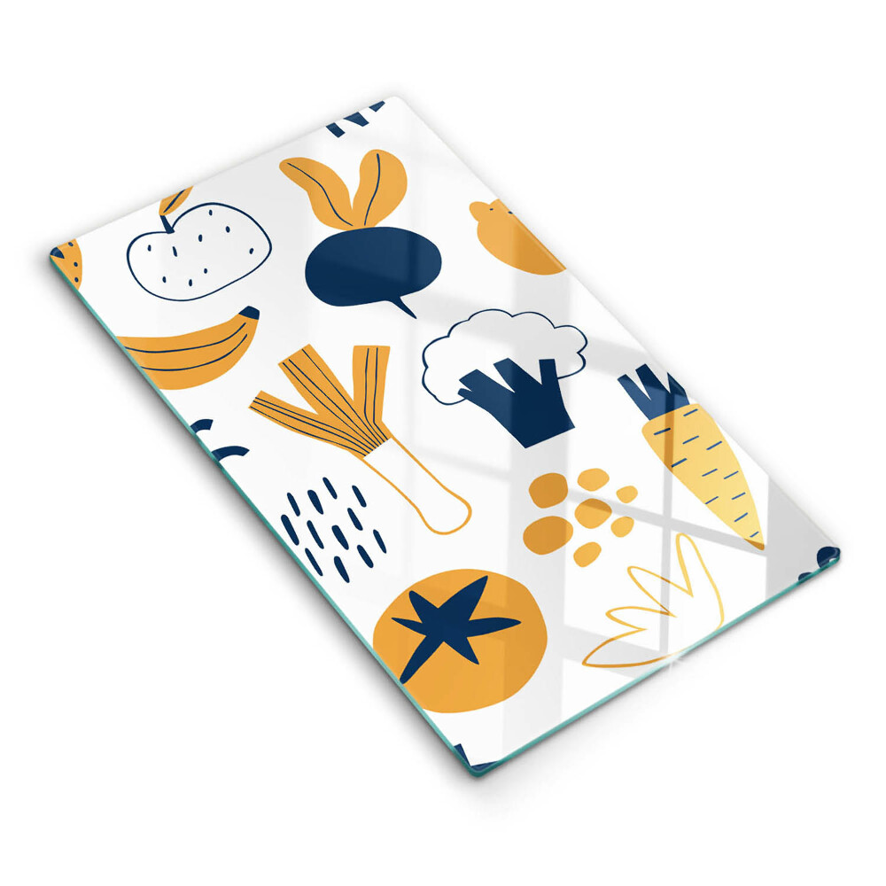 Üveg vágódeszka Illusztráció az élelmiszer