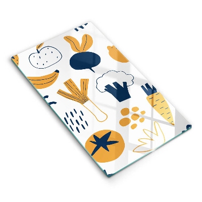 Üveg vágódeszka Illusztráció az élelmiszer