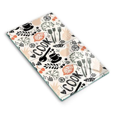 Üveg vágódeszka Rajzfilmes konyhai motívum