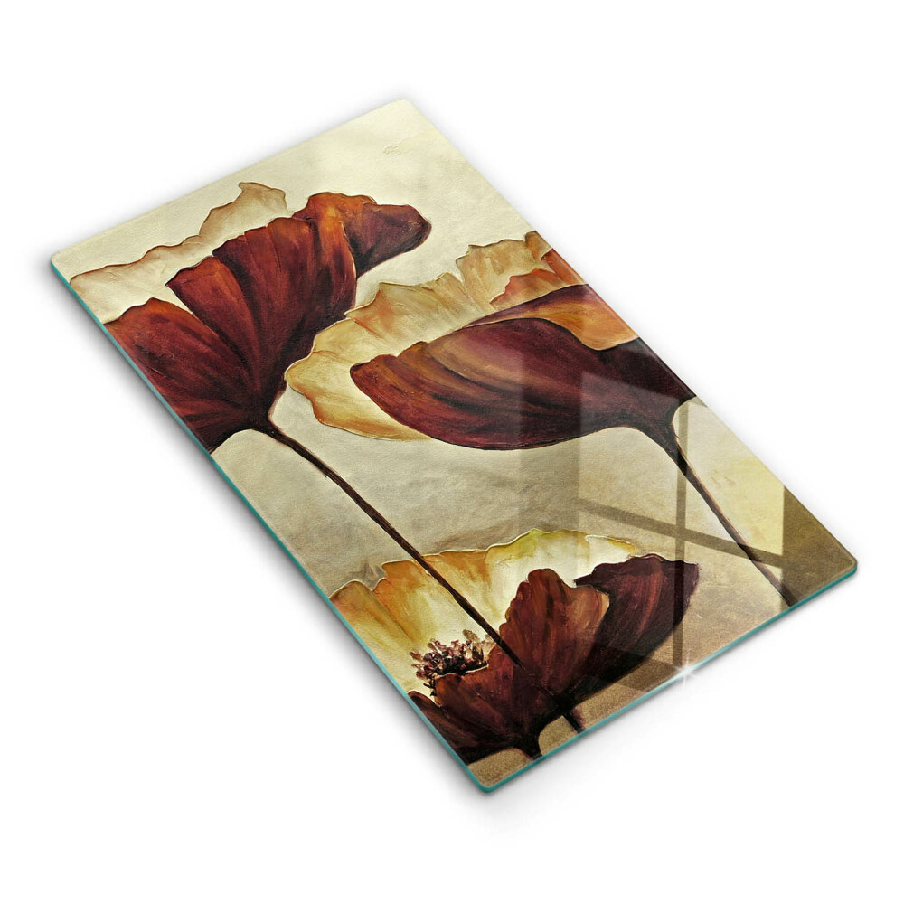 Üveg vágódeszka fényképpel Festett boho virágok