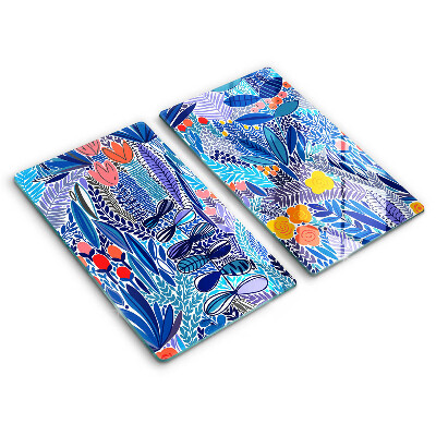 Edzett üveg vágódeszka Festett rét 2 darab