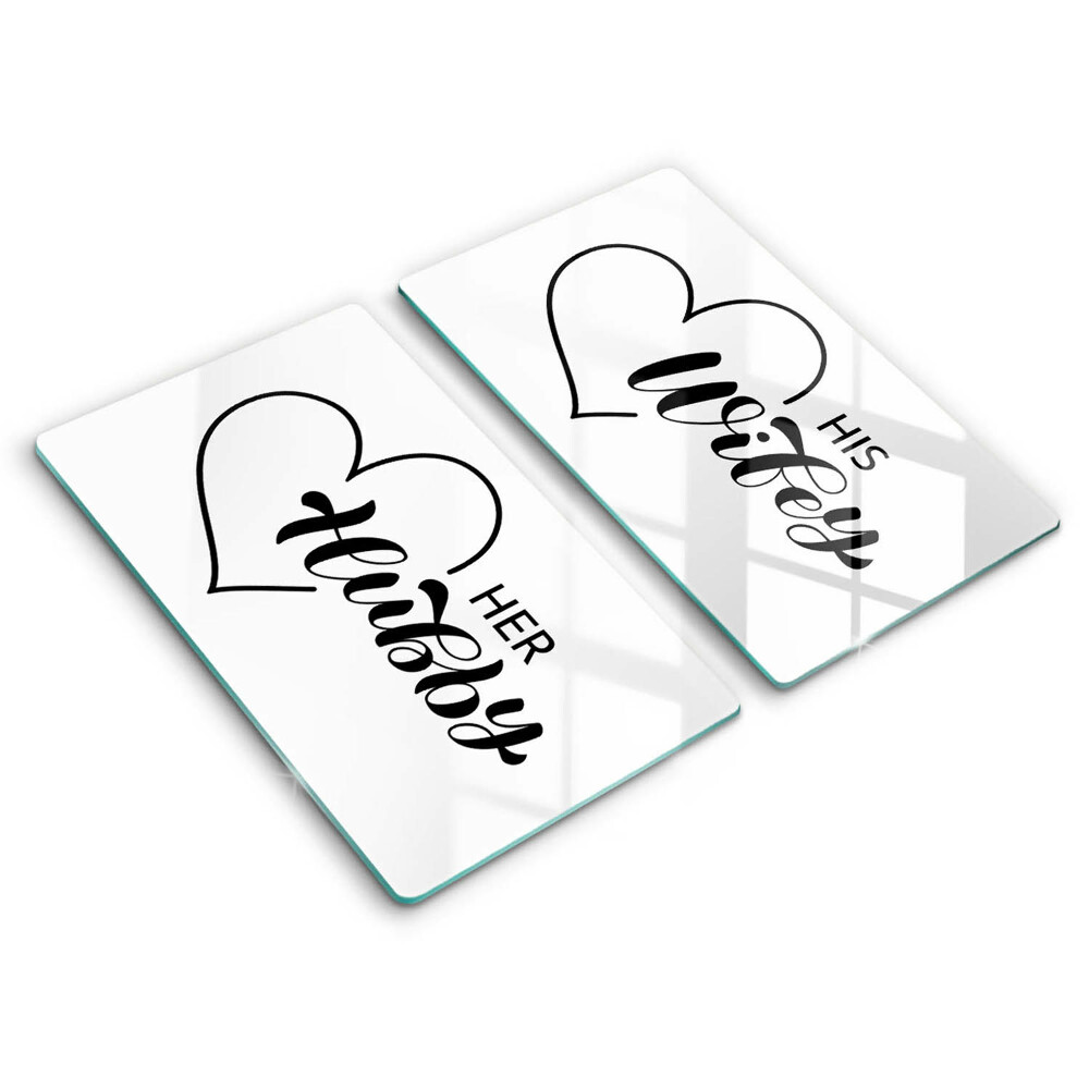 Edzett üveg vágódeszka Felirat, mondat, minta 2 darab