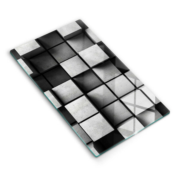 Üveg vágódeszka fényképpel Háttér 3D geometria