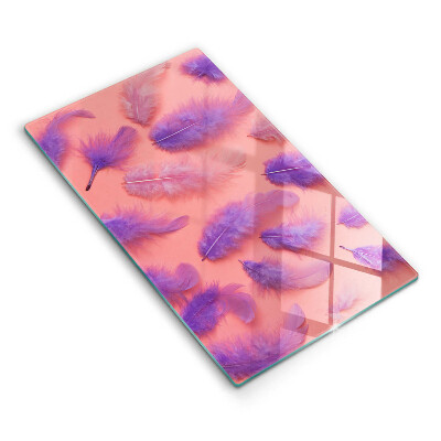 Üveg vágódeszka fényképpel Puha tollak