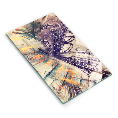 Üveg vágódeszka fényképpel Modern kompozíció