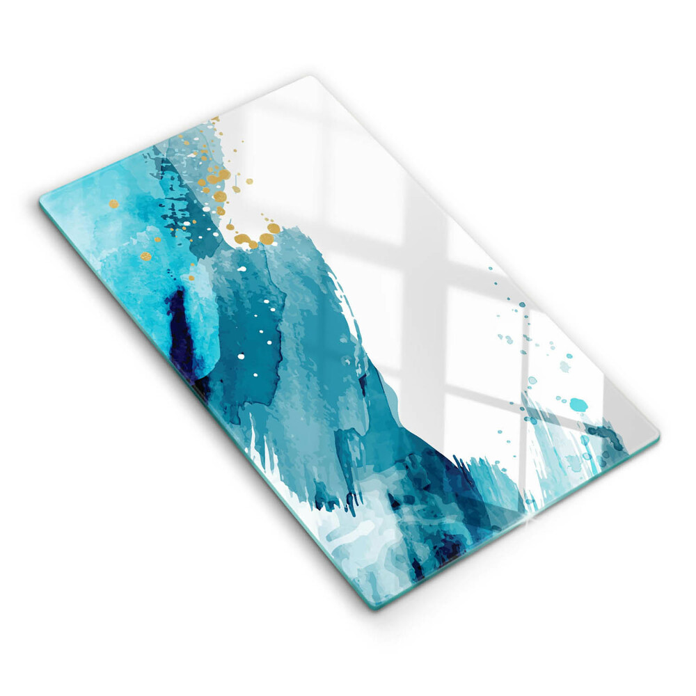 Üveg vágódeszka fényképpel Kék foltok