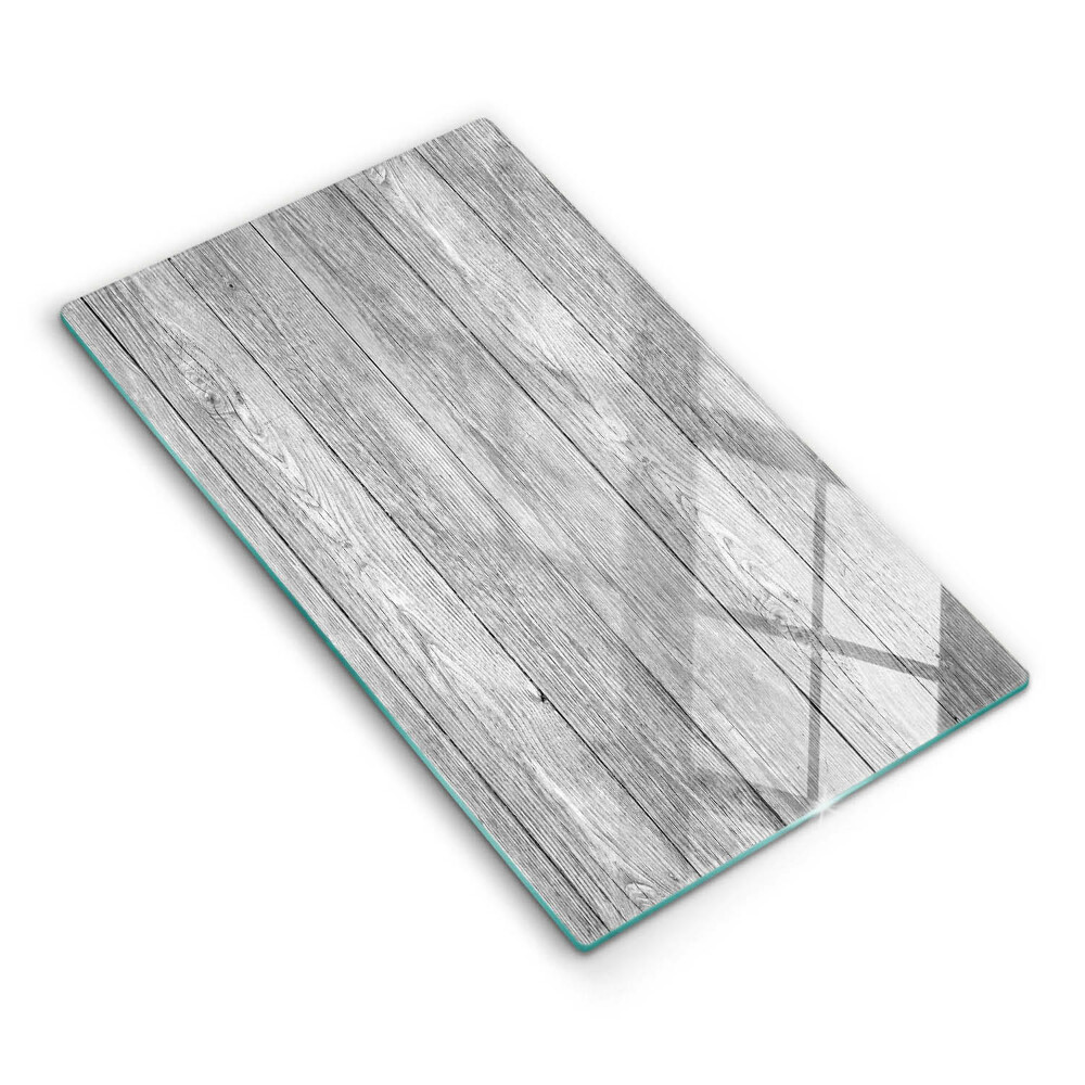 Üveg vágódeszka fényképpel Régi fa deszkák