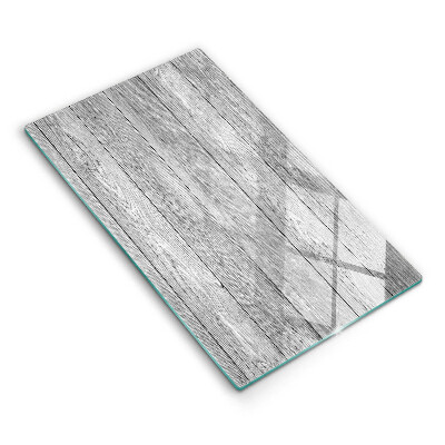 Üveg vágódeszka fényképpel Régi fa deszkák