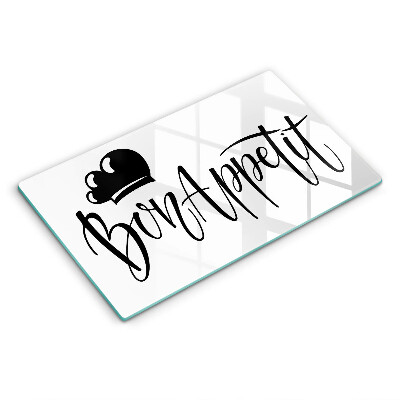 Üveg vágódeszka Bon Appetit felirat