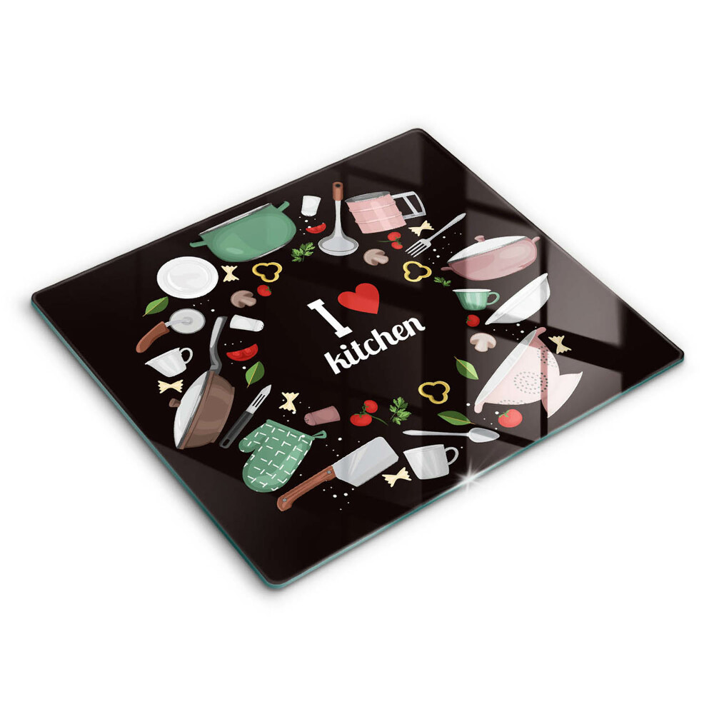 Edzett üveg vágódeszka 60x52 cm Illusztráció Szeretem a konyhát