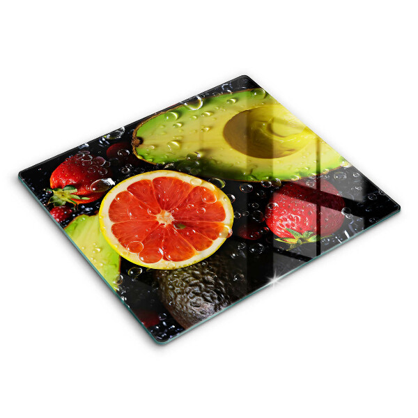 Edzett üveg vágódeszka 60x52 cm Gyümölcs és zöldség