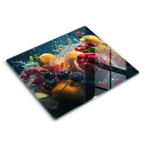 Edzett üveg vágódeszka 60x52 cm Gyümölcsök a vízben