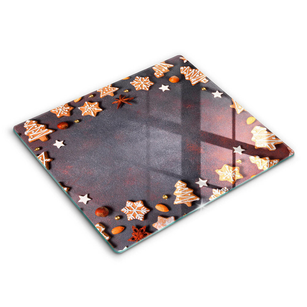 Edzett üveg vágódeszka 60x52 cm Karácsonyi mézeskalács