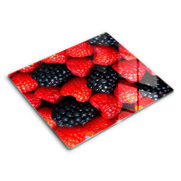 Edzett üveg vágódeszka 60x52 cm Málna és szeder