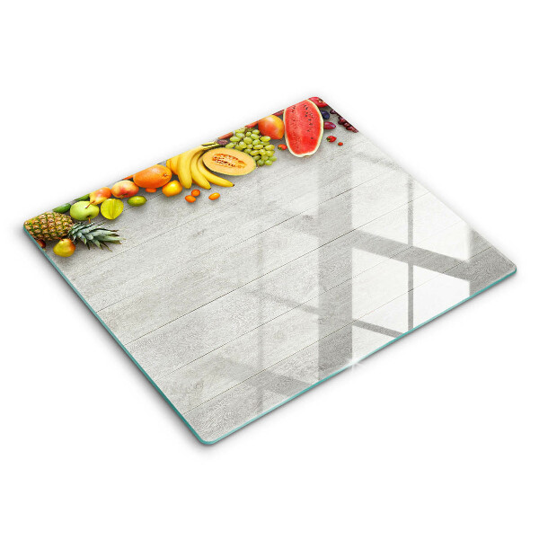 Edzett üveg vágódeszka 60x52 cm Gyümölcsök táblákon