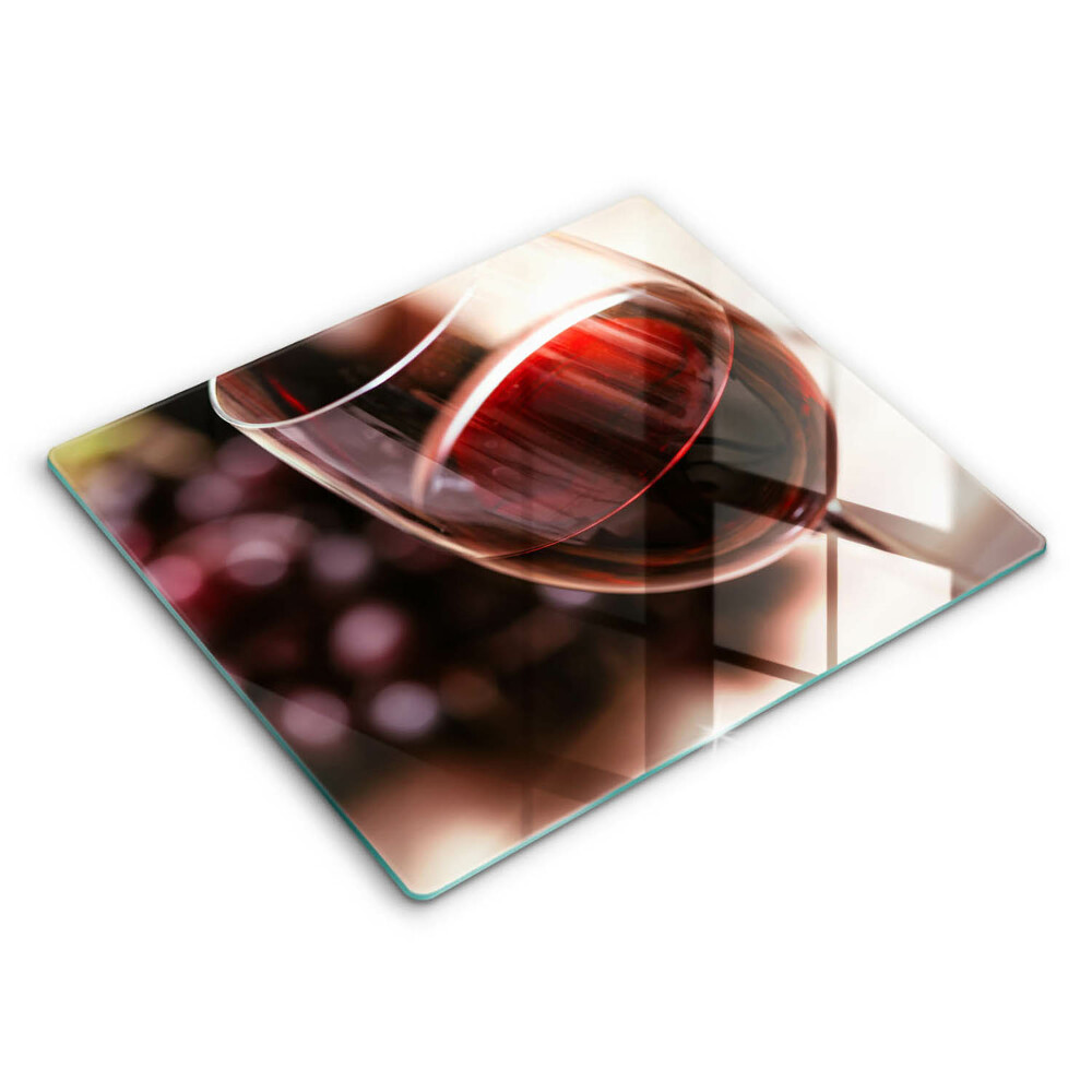 Edzett üveg vágódeszka 60x52 cm Egy pohár vörösbor