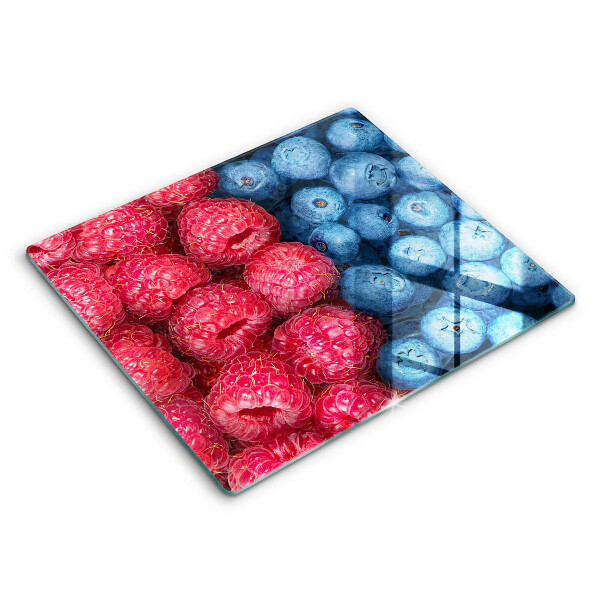 Edzett üveg vágódeszka 60x52 cm Málna és áfonya gyümölcs