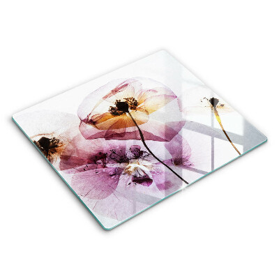 Edzett üveg vágódeszka 60x52 cm Finom virágok