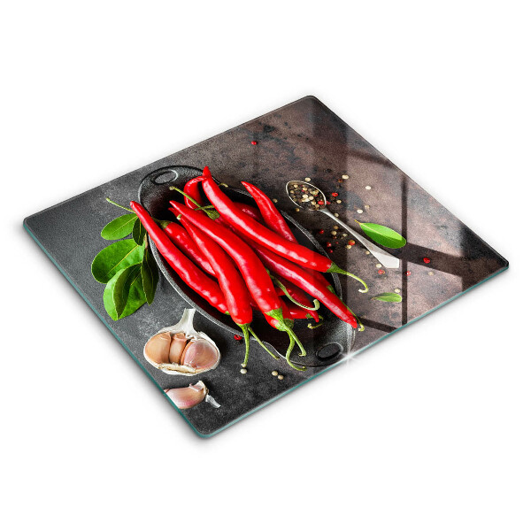 Edzett üveg vágódeszka 60x52 cm Piros chilipaprika