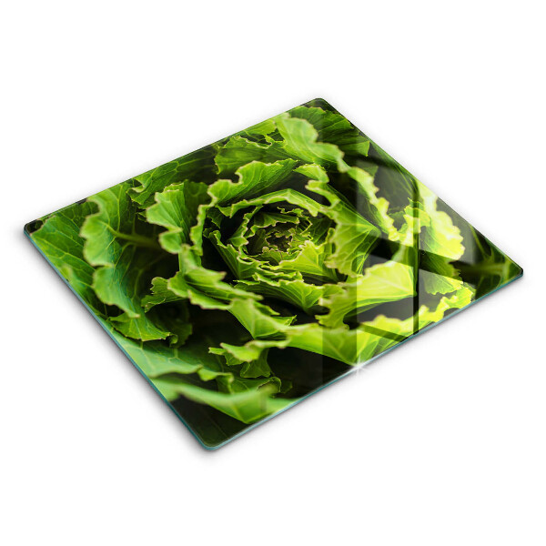 Edzett üveg vágódeszka 60x52 cm Ehető salátalevelek