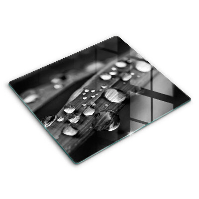 Edzett üveg vágódeszka 60x52 cm Harmatcseppek a leveleken